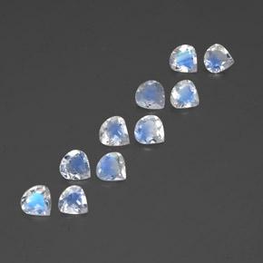2,88 ct natürliche weißer Regenbogen-Mondstein-Edelsteine, Birnenform, Transparent
