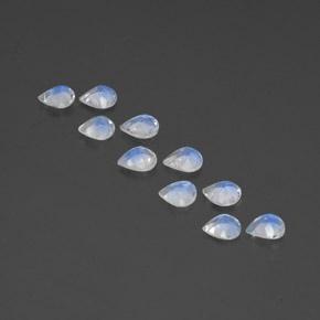 2,88 ct natürliche weißer Regenbogen-Mondstein-Edelsteine, Birnenform, Transparent