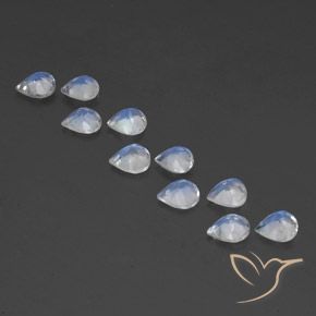 3.14 ct natürliche Bläulich-weiß Regenbogenmondstein-Edelsteine, Birnenform, Transparent