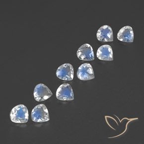 2.82 ct natürliche Bläulich-weiß Regenbogenmondstein-Edelsteine, Birnenform, Transparent