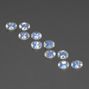  ct natürliche weißer Regenbogen-Mondstein-Edelsteine, Oval Schliff, Transparent