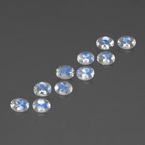  ct natürliche weißer Regenbogen-Mondstein-Edelsteine, Oval Schliff, Transparent