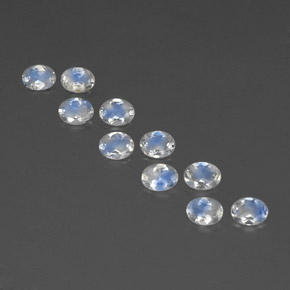  ct natürliche weißer Regenbogen-Mondstein-Edelsteine, Oval Schliff, Transparent