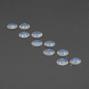  ct natürliche weißer Regenbogen-Mondstein-Edelsteine, Oval Schliff, Transparent
