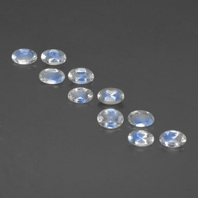 ct natürliche weißer Regenbogen-Mondstein-Edelsteine, Oval Schliff, Transparent