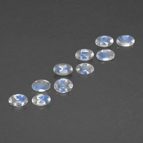  ct natürliche weißer Regenbogen-Mondstein-Edelsteine, Oval Schliff, Transparent