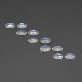  ct natürliche weißer Regenbogen-Mondstein-Edelsteine, Oval Schliff, Transparent