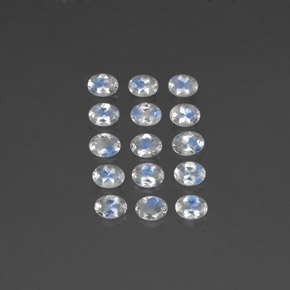  ct natürliche weißer Regenbogen-Mondstein-Edelsteine, Oval Schliff, Transparent