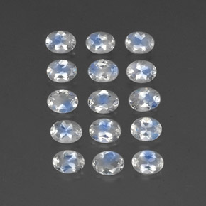  ct natürliche weißer Regenbogen-Mondstein-Edelsteine, Oval Schliff, Transparent