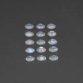  ct natürliche weißer Regenbogen-Mondstein-Edelsteine, Oval Schliff, Transparent
