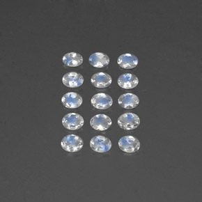  ct natürliche weißer Regenbogen-Mondstein-Edelsteine, Oval Schliff, Transparent
