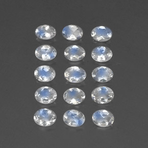  ct natürliche weißer Regenbogen-Mondstein-Edelsteine, Oval Schliff, Transparent