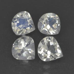 1,45 ct natürliche weißer Regenbogen-Mondstein-Edelsteine, Birnenform, Transparent