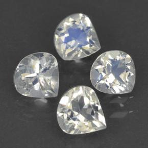 1,45 ct natürliche weißer Regenbogen-Mondstein-Edelsteine, Birnenform, Transparent