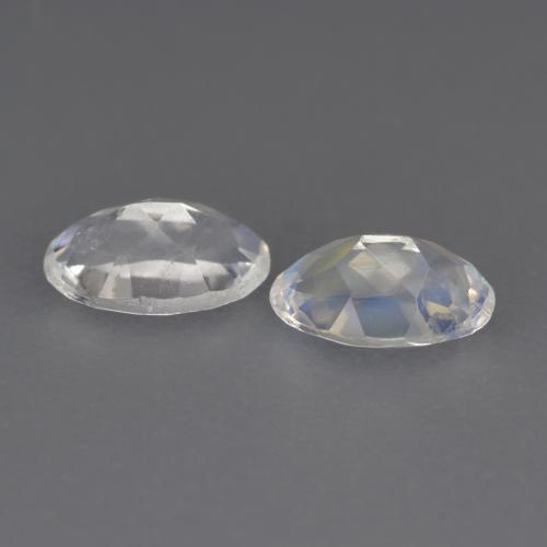 0,79 ct natürliche weißer Regenbogen-Mondstein-Edelsteine, Oval Schliff, Transparent