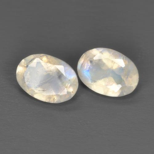 1.45 ct natürliche Bläulich-weiß Regenbogenmondstein-Edelsteine, Oval Schliff, Transparent