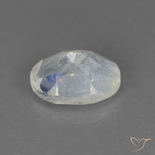 9,17 ctw natürlicher Bläulich-weiß Regenbogenmondstein, Oval, Transparent