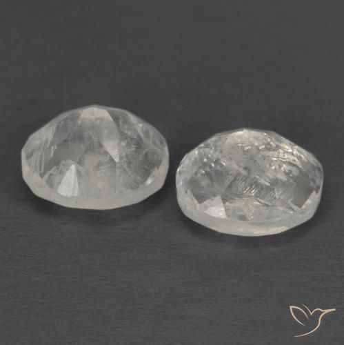 2.39 ct natürliche Bläulich-weiß Regenbogenmondstein-Edelsteine, Oval, Transparent