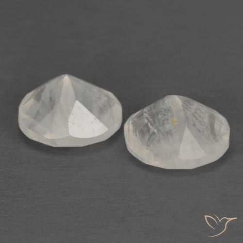 2.17 ct natürliche Bläulich-weiß Regenbogenmondstein-Edelsteine, Oval, Lichtdurchlässig