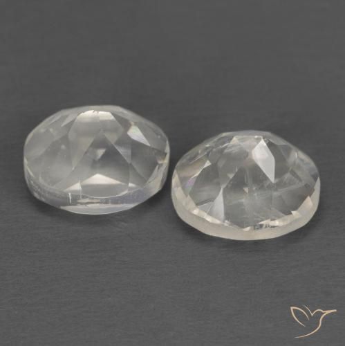 2.43 ct natürliche Bläulich-weiß Regenbogenmondstein-Edelsteine, Oval, Transparent