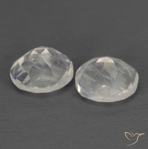 2.29 ct natürliche Bläulich-weiß Regenbogenmondstein-Edelsteine, Oval, Transparent