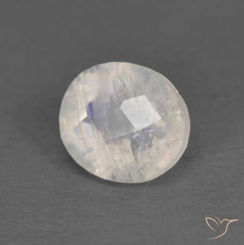 1.21ct Natürlicher Bläulich-weiß Regenbogenmondstein, Oval, Transparent