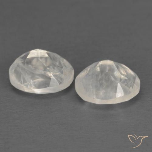 2.19 ct natürliche Bläulich-weiß Regenbogenmondstein-Edelsteine, Oval, Transparent