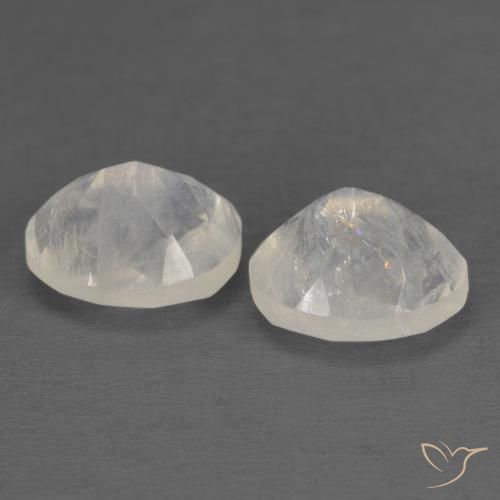 2.39 ct natürliche Bläulich-weiß Regenbogenmondstein-Edelsteine, Oval, Transparent