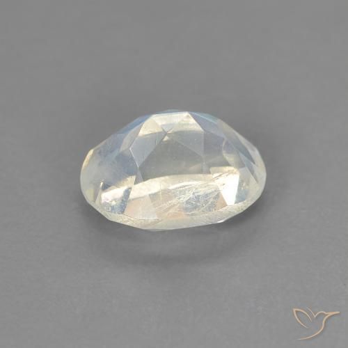 9,17 ctw natürlicher Bläulich-weiß Regenbogenmondstein, Oval, Transparent