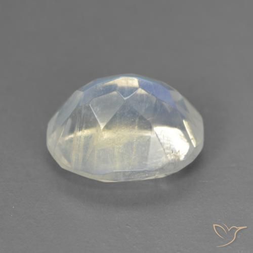 9,17 ctw natürlicher Bläulich-weiß Regenbogenmondstein, Oval, Transparent