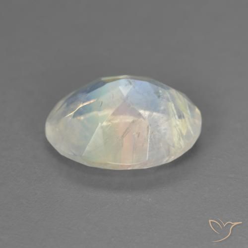 9,17 ctw natürlicher Bläulich-weiß Regenbogenmondstein, Oval, Transparent