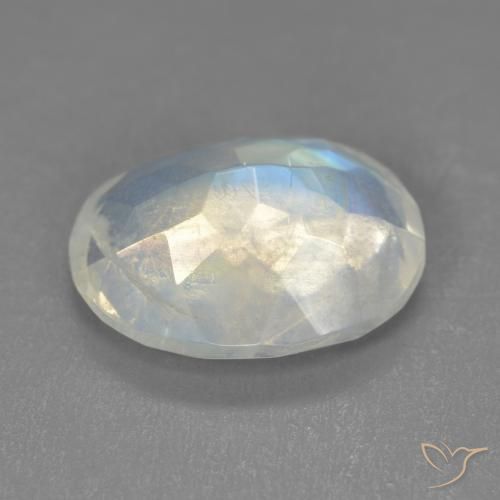 9,17 ctw natürlicher Bläulich-weiß Regenbogenmondstein, Oval, Transparent