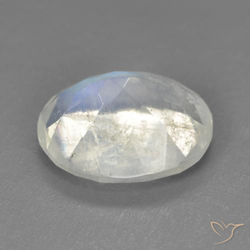 9,17 ctw natürlicher Bläulich-weiß Regenbogenmondstein, Oval, Transparent