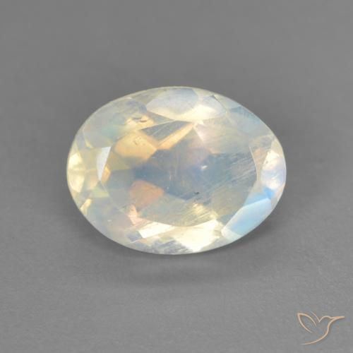 9,17 ctw natürlicher Bläulich-weiß Regenbogenmondstein, Oval, Transparent