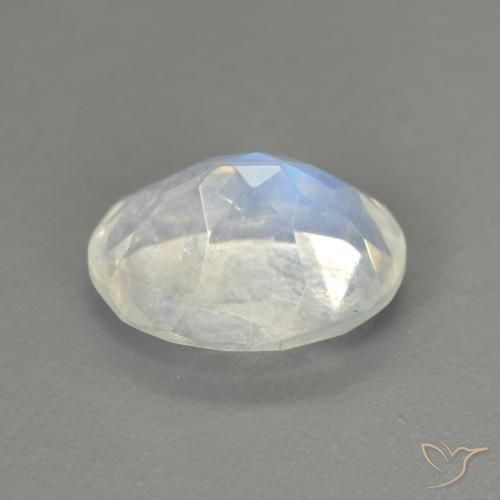 9,17 ctw natürlicher Bläulich-weiß Regenbogenmondstein, Oval, Transparent