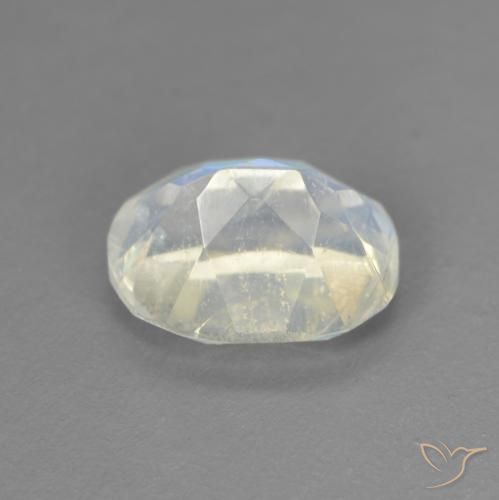9,17 ctw natürlicher Bläulich-weiß Regenbogenmondstein, Oval, Transparent