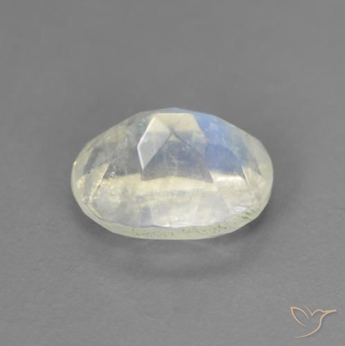 9,17 ctw natürlicher Bläulich-weiß Regenbogenmondstein, Oval, Transparent