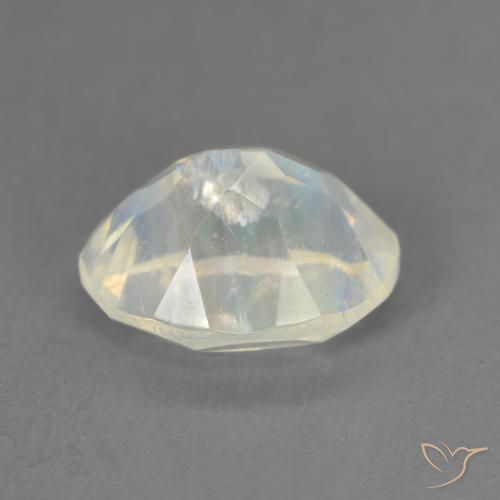 9,17 ctw natürlicher Bläulich-weiß Regenbogenmondstein, Oval, Transparent