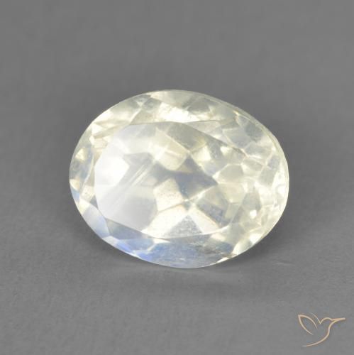 9,17 ctw natürlicher Bläulich-weiß Regenbogenmondstein, Oval, Transparent