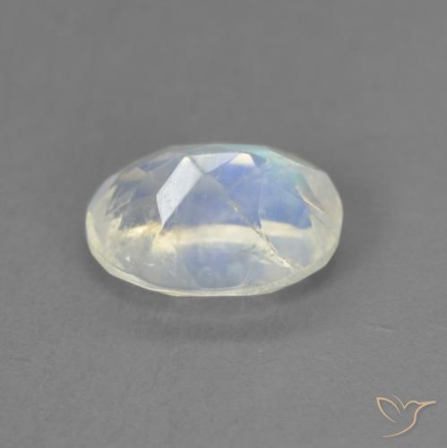 9,17 ctw natürlicher Bläulich-weiß Regenbogenmondstein, Oval, Transparent