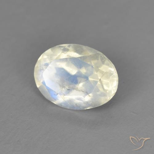 9,17 ctw natürlicher Bläulich-weiß Regenbogenmondstein, Oval, Transparent