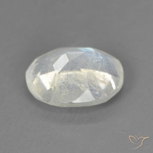 9,17 ctw natürlicher Bläulich-weiß Regenbogenmondstein, Oval, Transparent