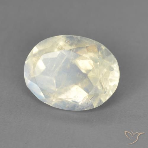 9,17 ctw natürlicher Bläulich-weiß Regenbogenmondstein, Oval, Transparent
