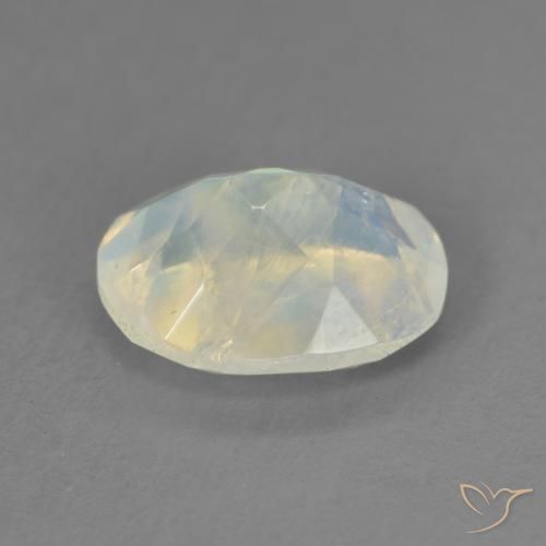 9,17 ctw natürlicher Bläulich-weiß Regenbogenmondstein, Oval, Transparent