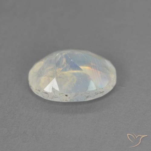 9,17 ctw natürlicher Bläulich-weiß Regenbogenmondstein, Oval, Transparent