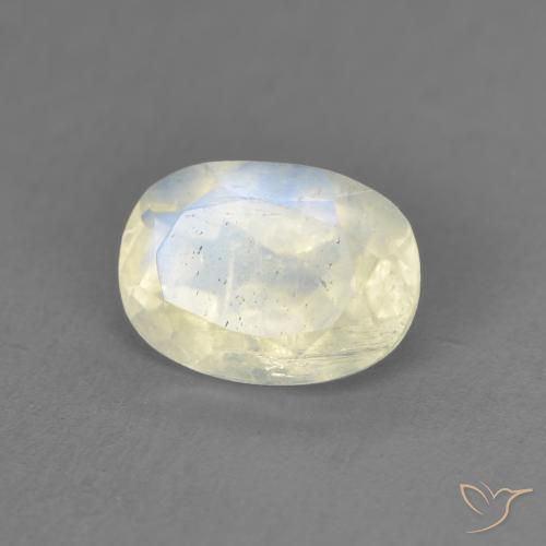 9,17 ctw natürlicher Bläulich-weiß Regenbogenmondstein, Oval, Transparent