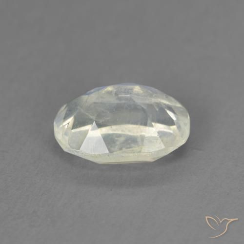 9,17 ctw natürlicher Bläulich-weiß Regenbogenmondstein, Oval, Transparent