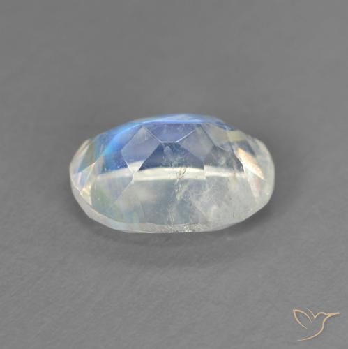 9,17 ctw natürlicher Bläulich-weiß Regenbogenmondstein, Oval, Transparent