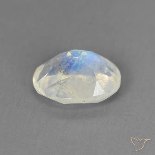 9,17 ctw natürlicher Bläulich-weiß Regenbogenmondstein, Oval, Transparent