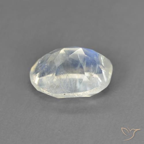9,17 ctw natürlicher Bläulich-weiß Regenbogenmondstein, Oval, Transparent